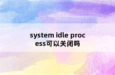 system idle process可以关闭吗